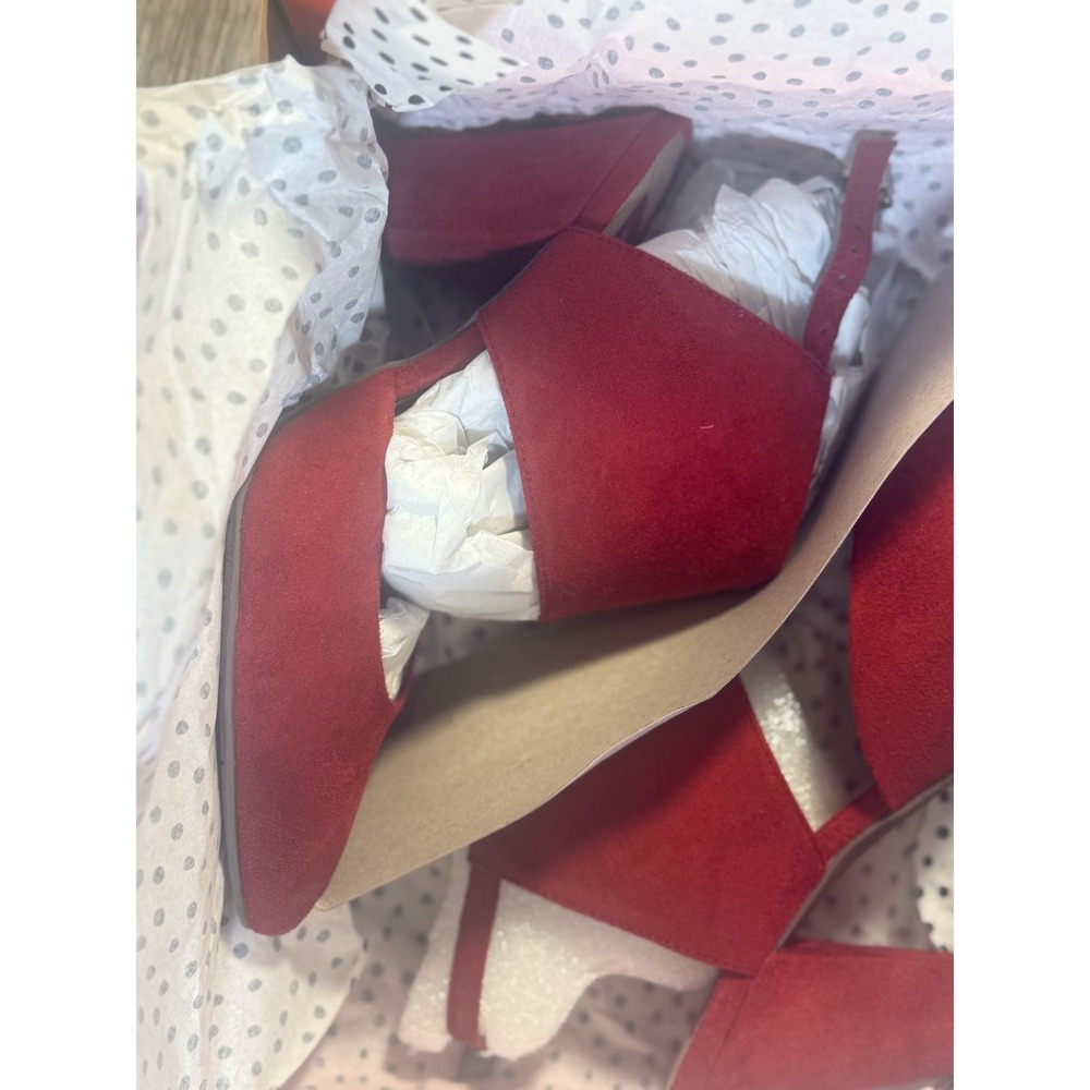 BC Footwear On The Sly Oxblood Red Pointed Toe Block Heel Pumps Size 9 NB05582 - Picture 5 of 6